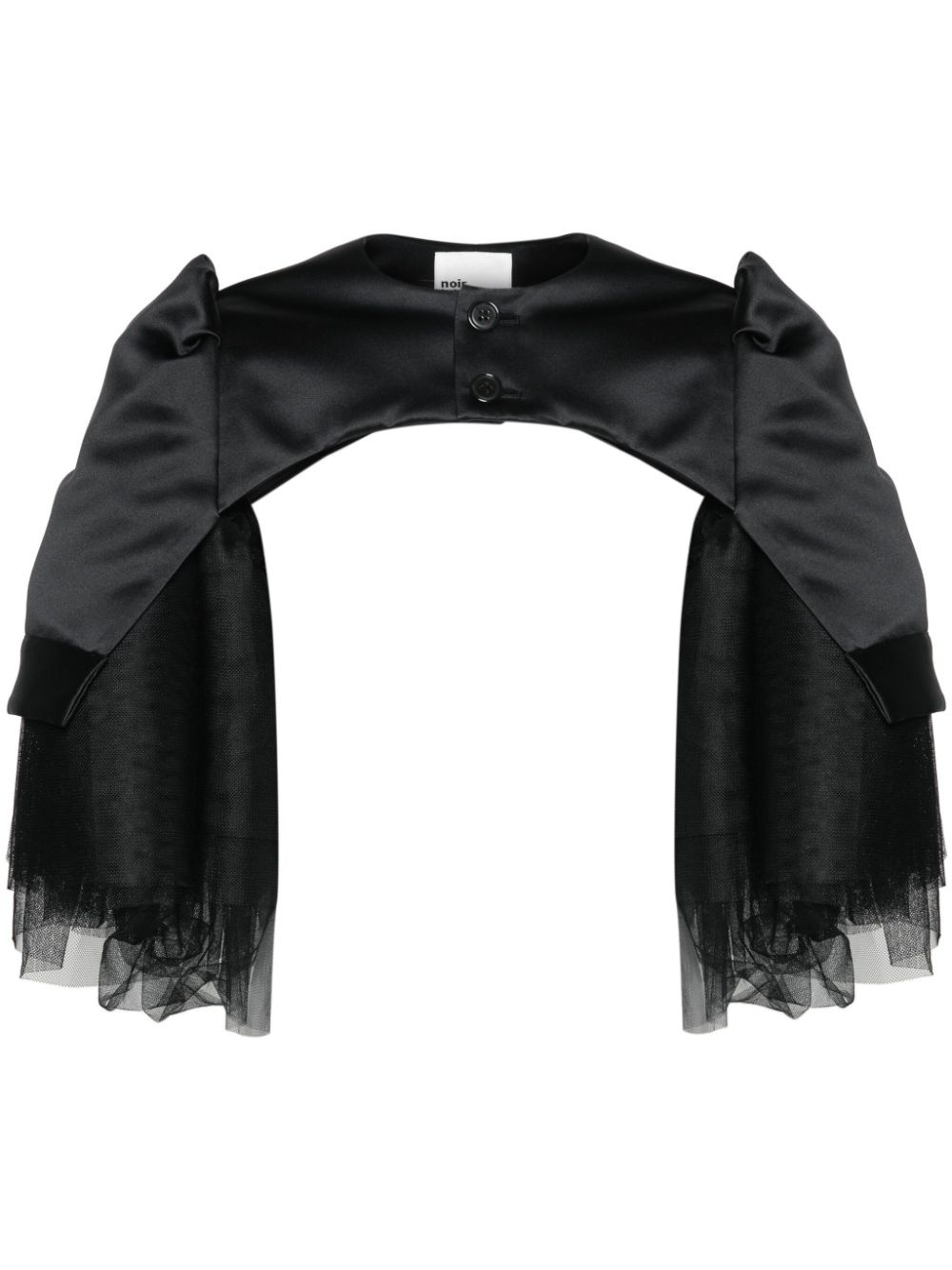 tulle-inserts cropped jacket - 1