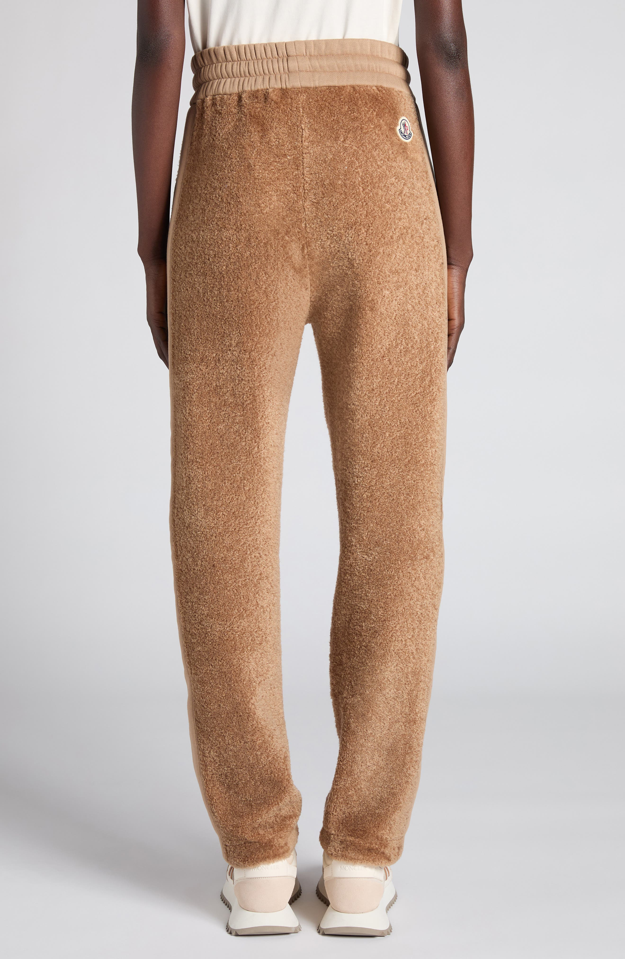 Moncler Mixed Media Fleece Sweatpants in Warm Taupe at Nordstrom - 3