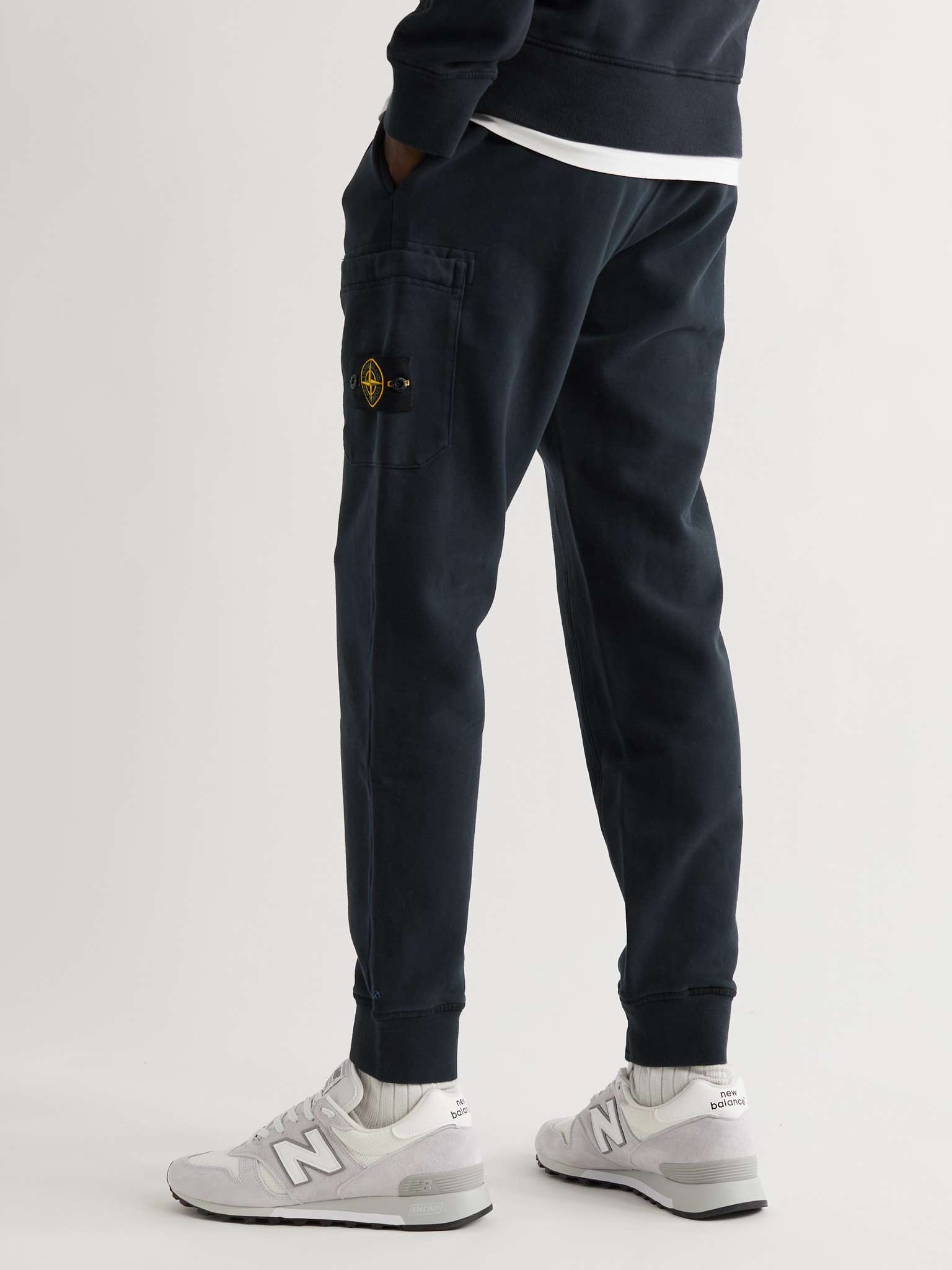 Slim-Fit Tapered Logo-Appliquéd Cotton-Jersey Cargo Sweatpants - 4