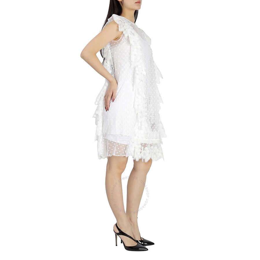 Burberry Nahla White Polka-dot And Scalloped Lace Tulle Dress - 4