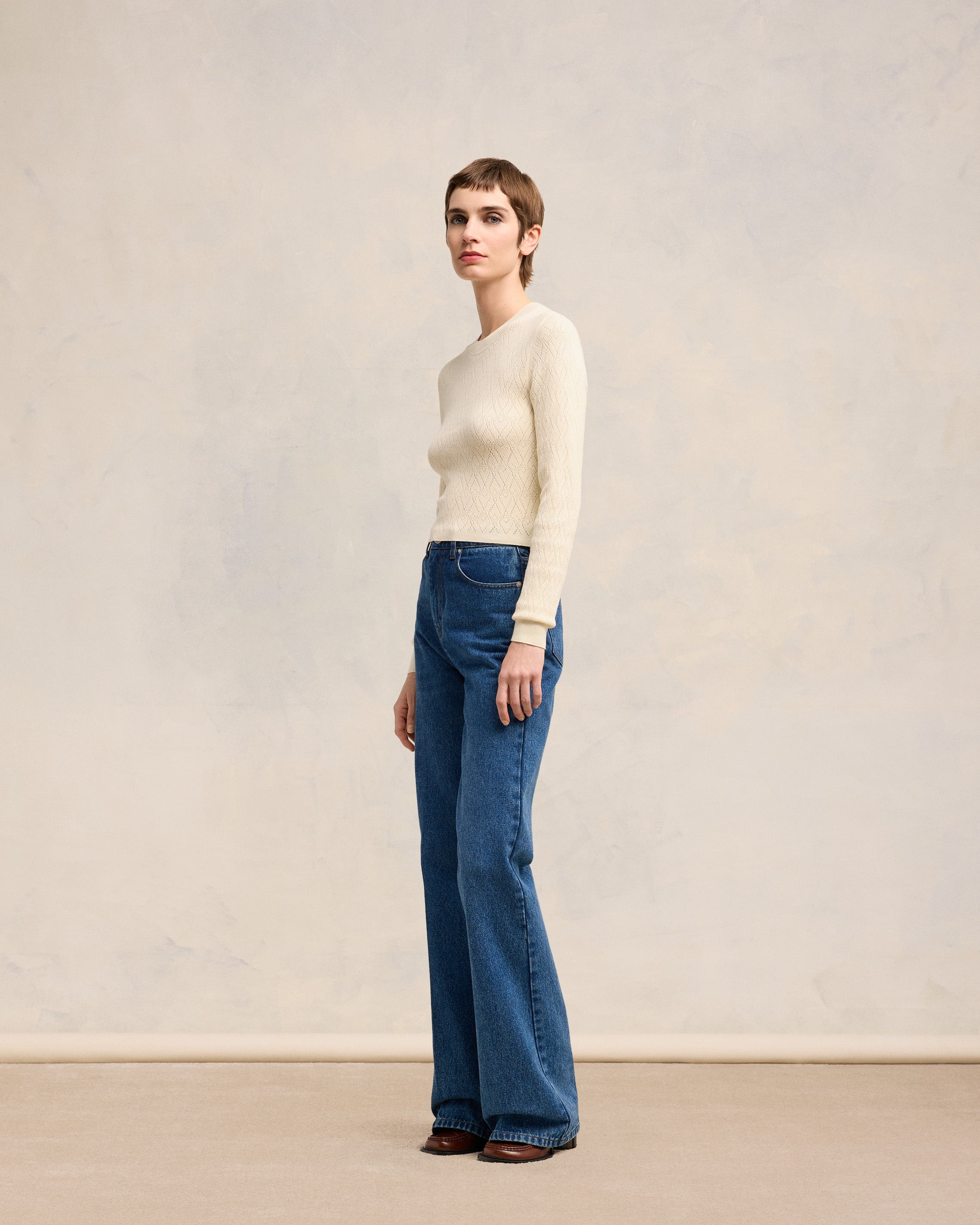 AMI DE COEUR POINTELLE CREW NECK SWEATER - 6