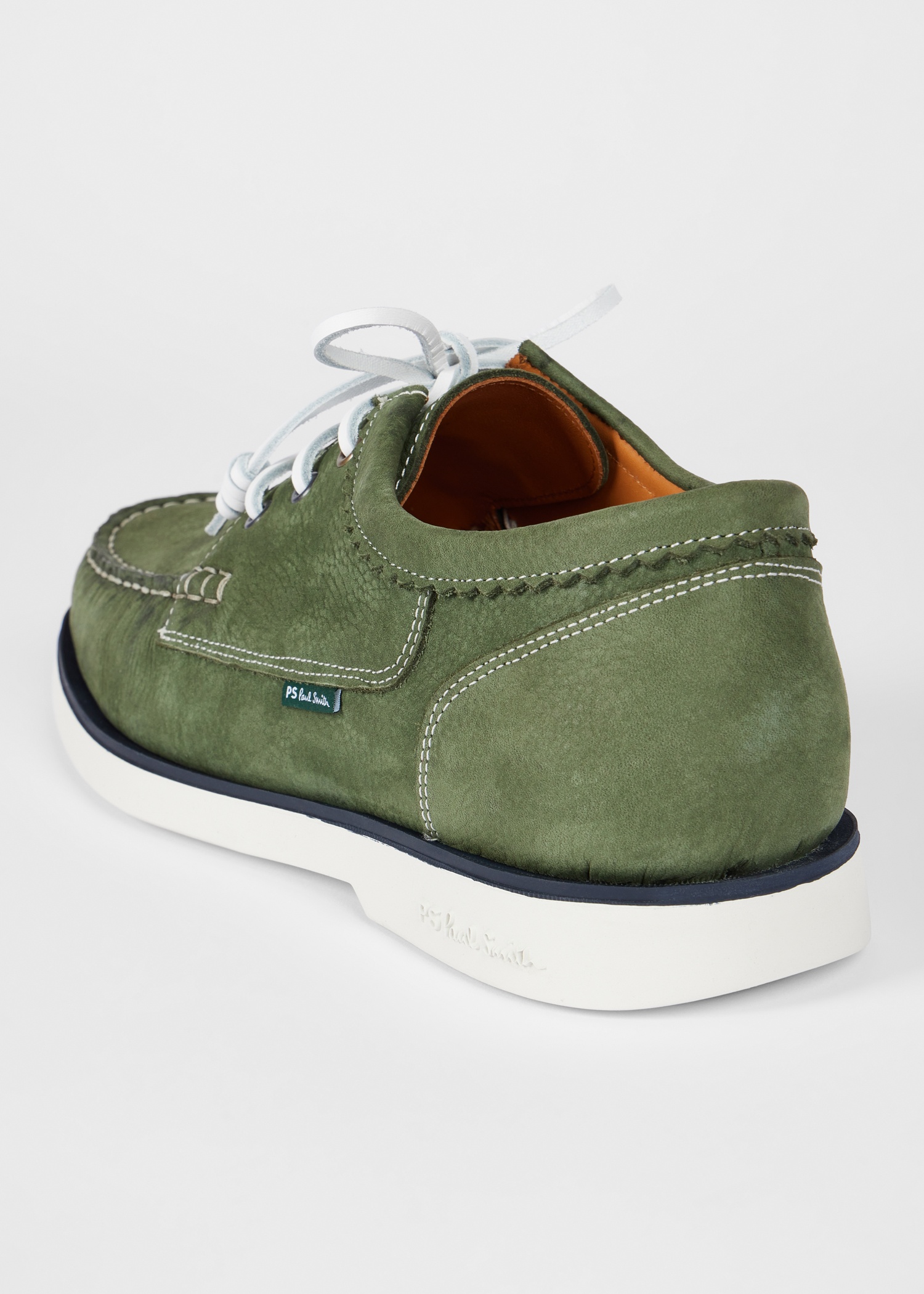 Khaki Nubuck 'Pebble' Boat Shoes - 2