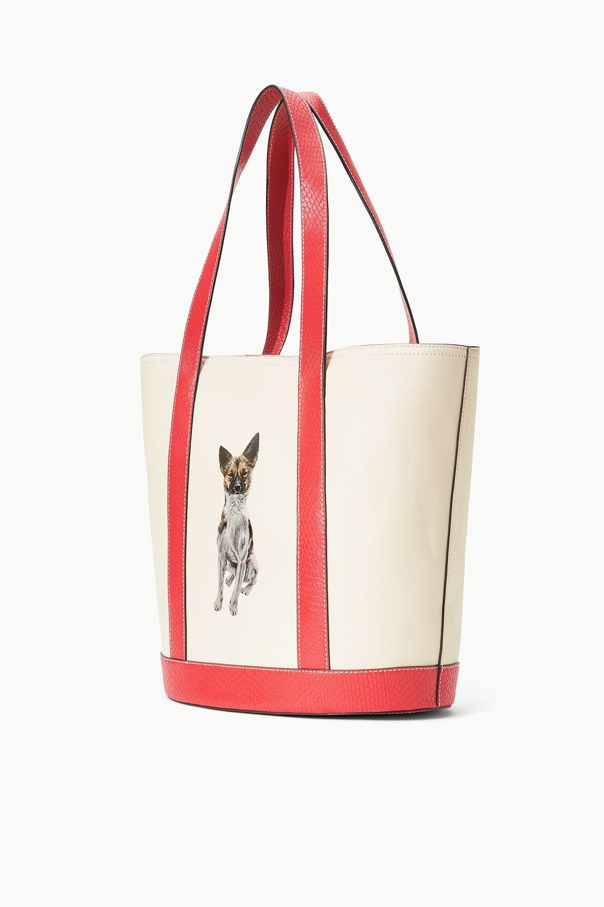 STAUD CUSTOM ALLORA TOTE CREAM RED ROSE - 2