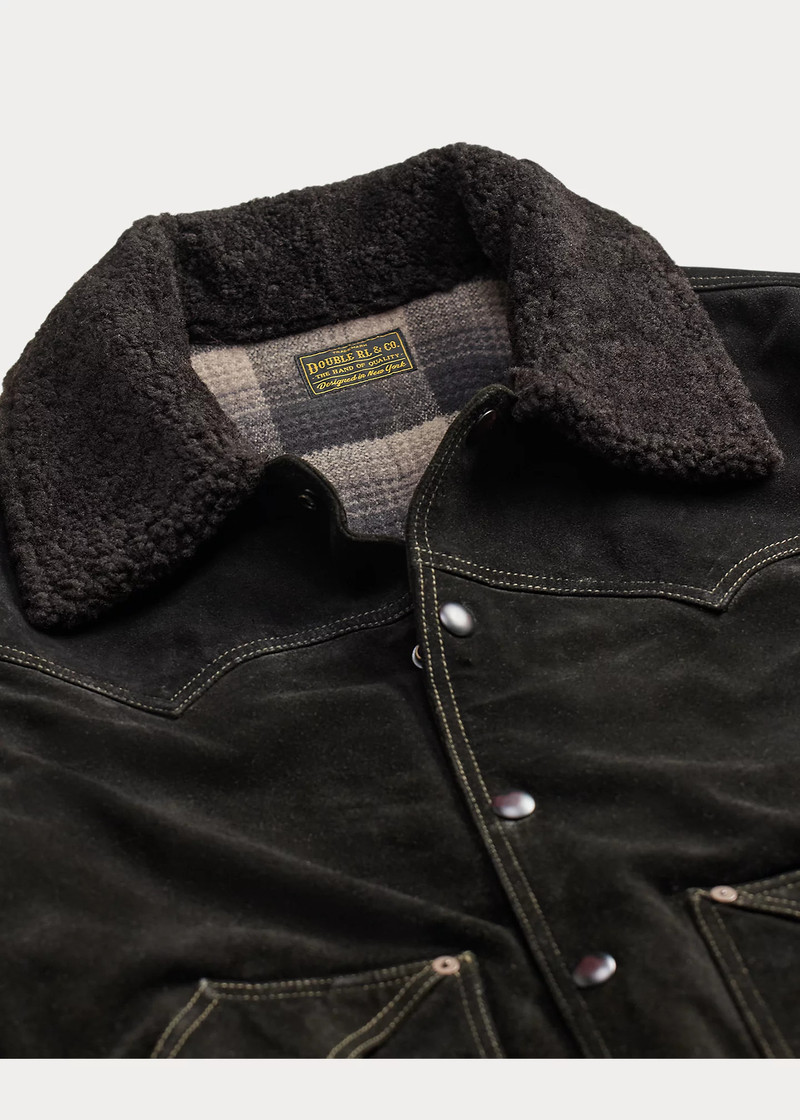 Shearling-Collar Suede Western Jacket 6