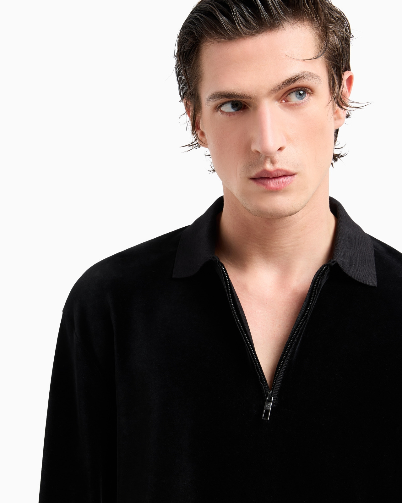 Long-sleeved chenille polo shirt - 5