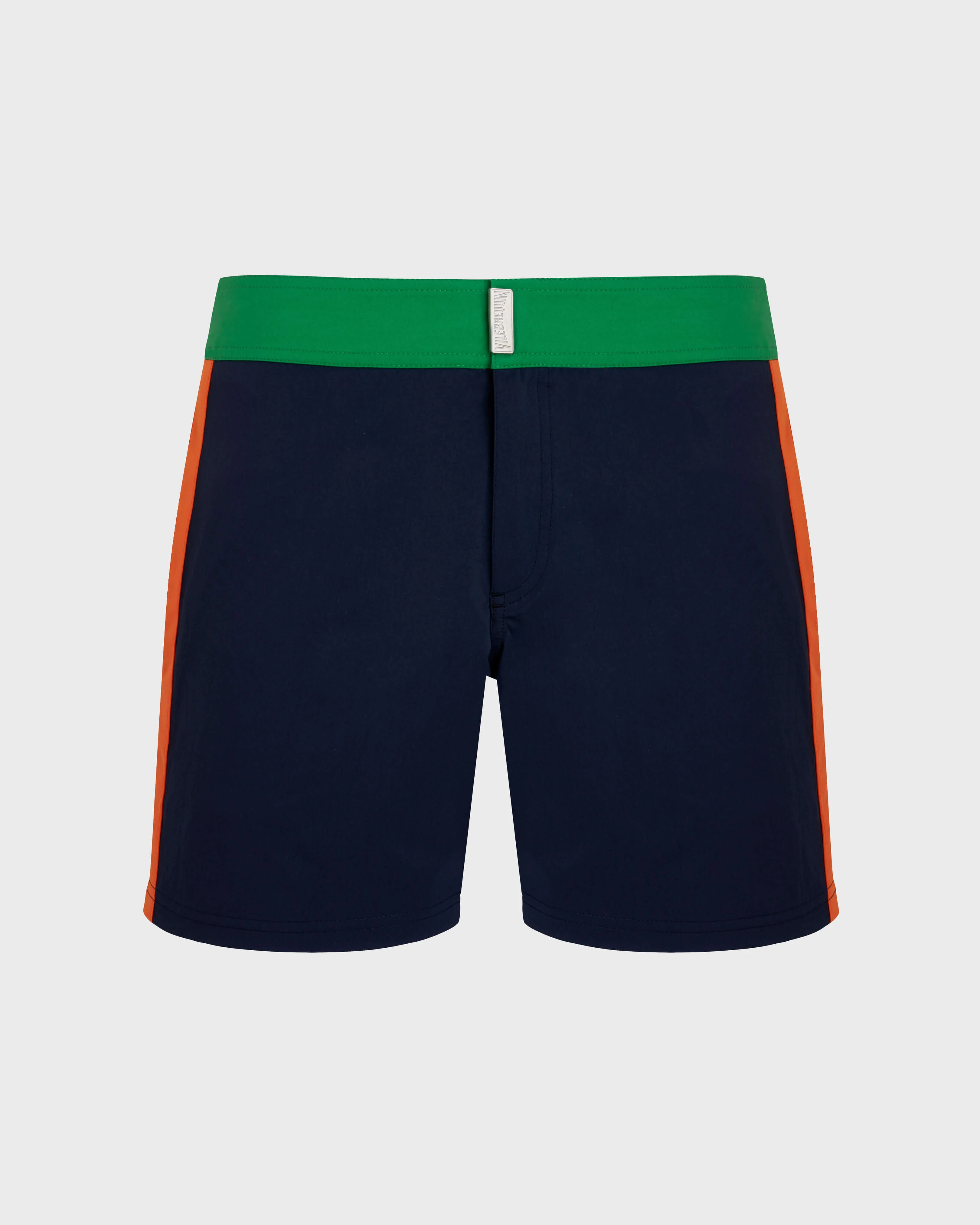 MEN STRETCH SWIM TRUNKS FLAT BELT COLOR BLOCK - 1