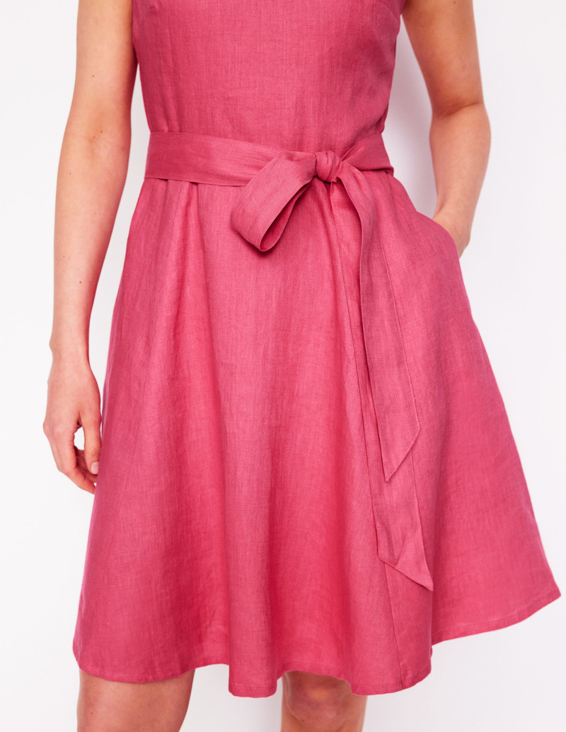 Anya Sleeveless Linen Dress-Rose Pink 3