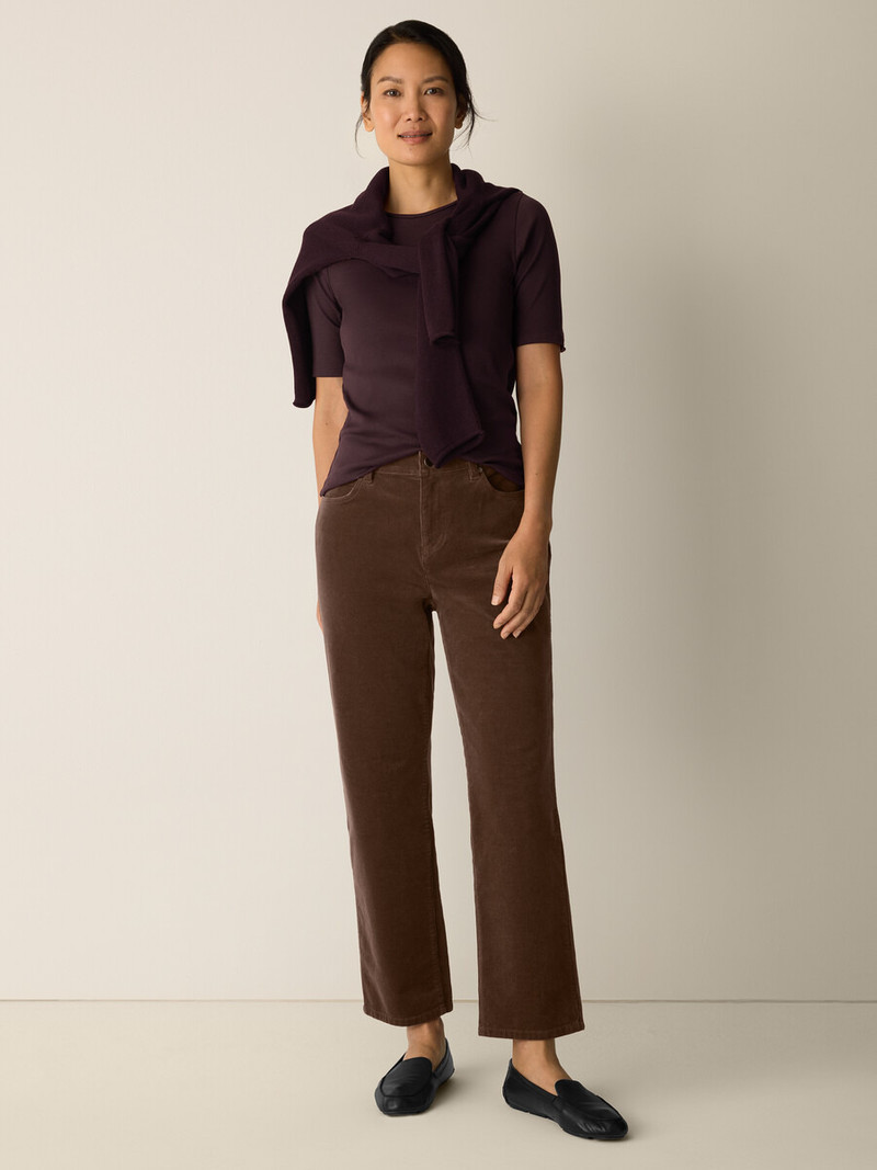 EILEEN FISHER Organic Cotton Stretch Corduroy Straight Pant outlook