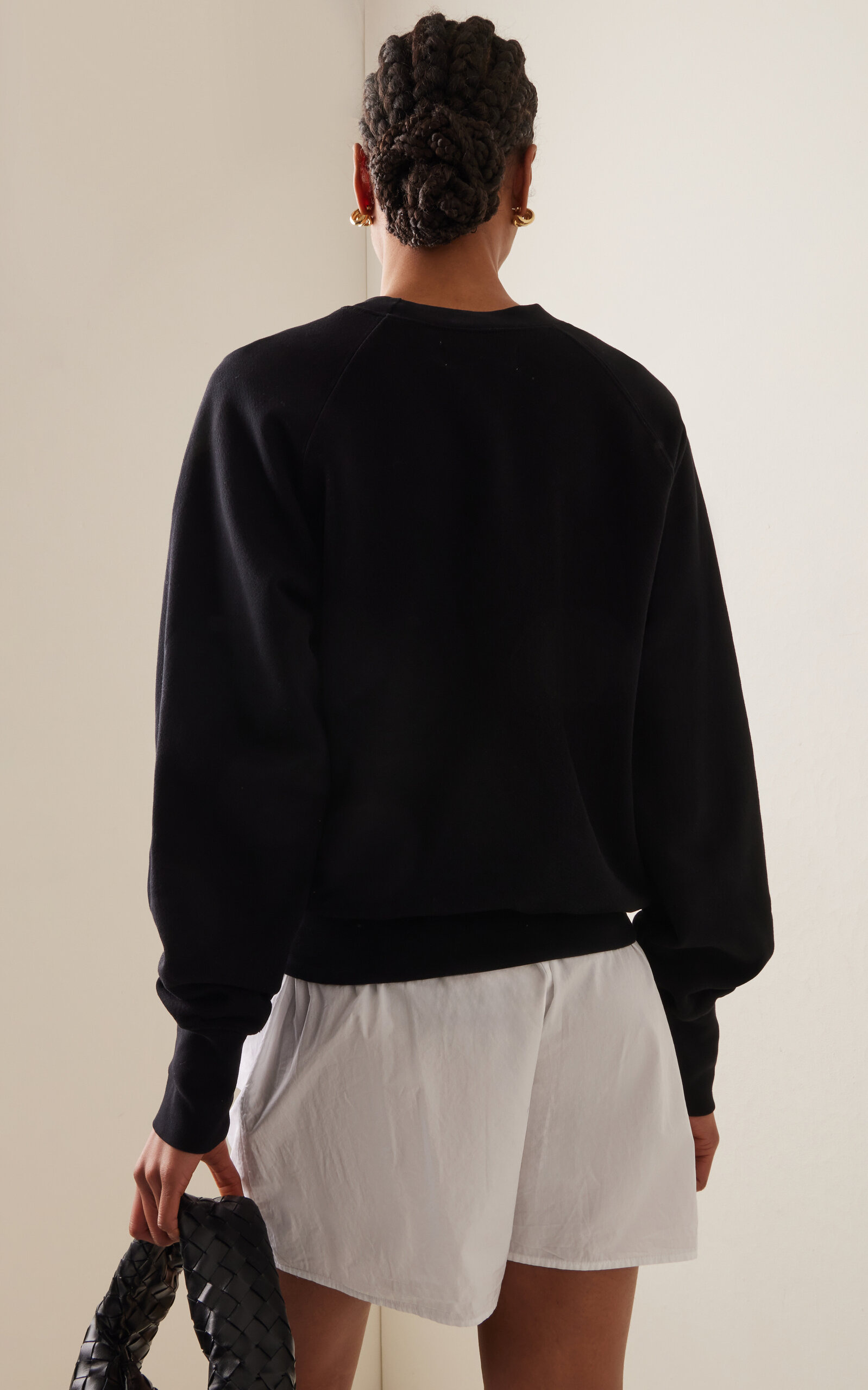 Linda Classic Raglan-Sleeve Cotton Sweatshirt black - 4