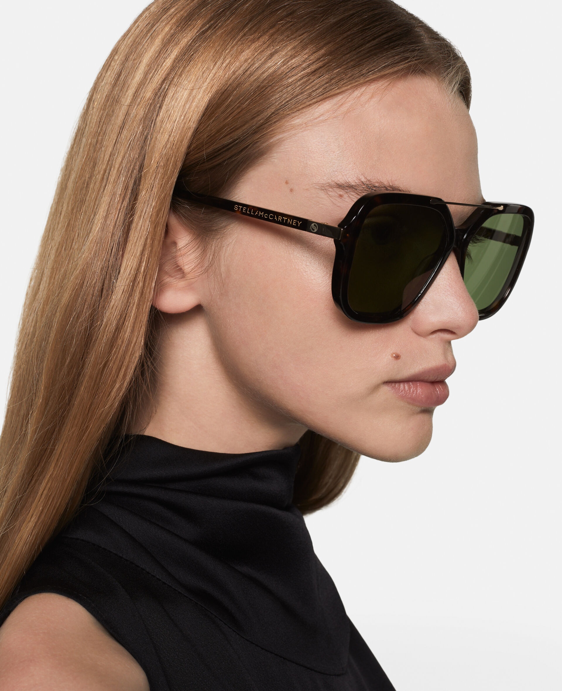 Oversized Square Metal Bar Sunglasses - 3