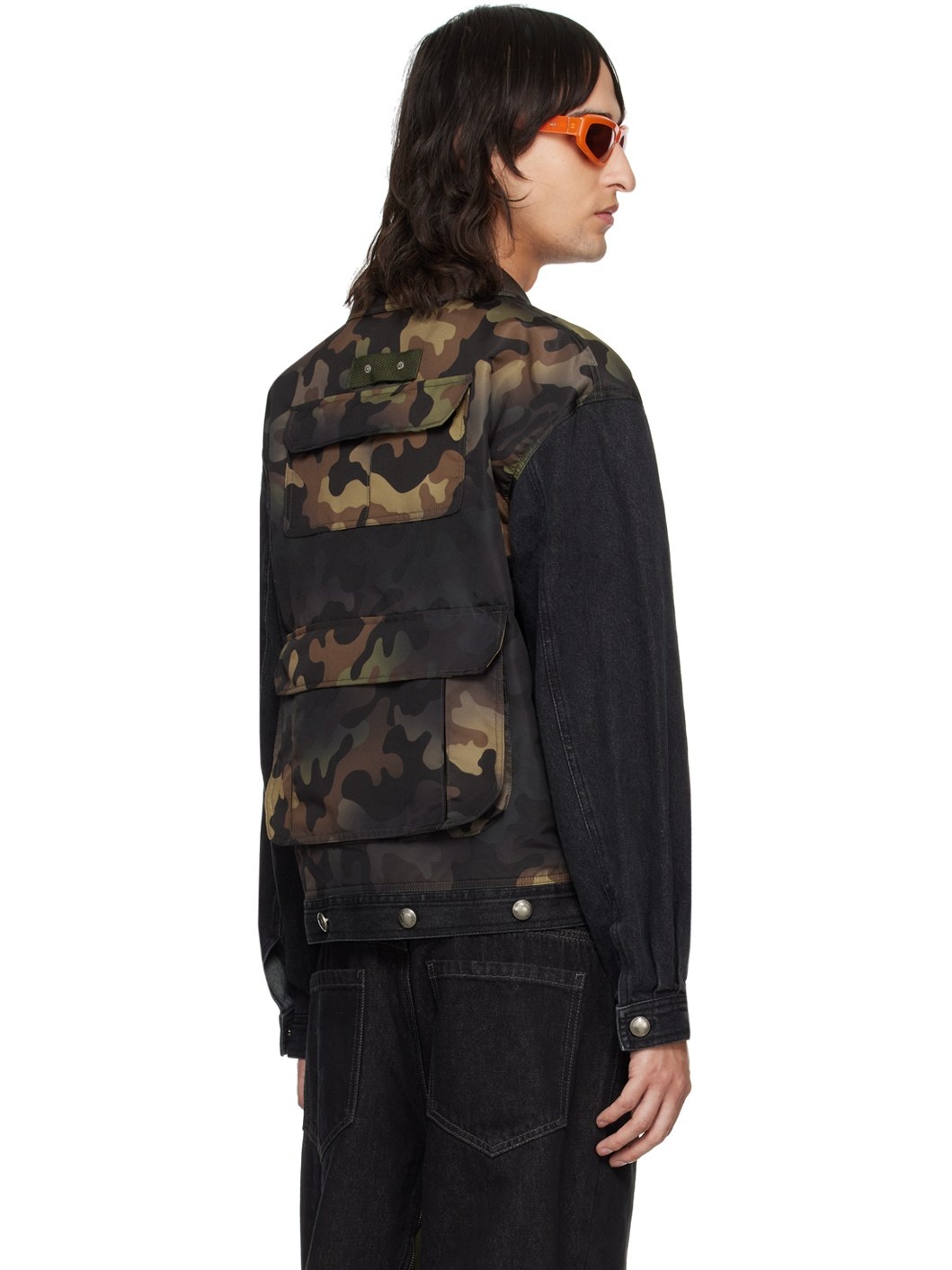Black Camouflage Denim Jacket - 3