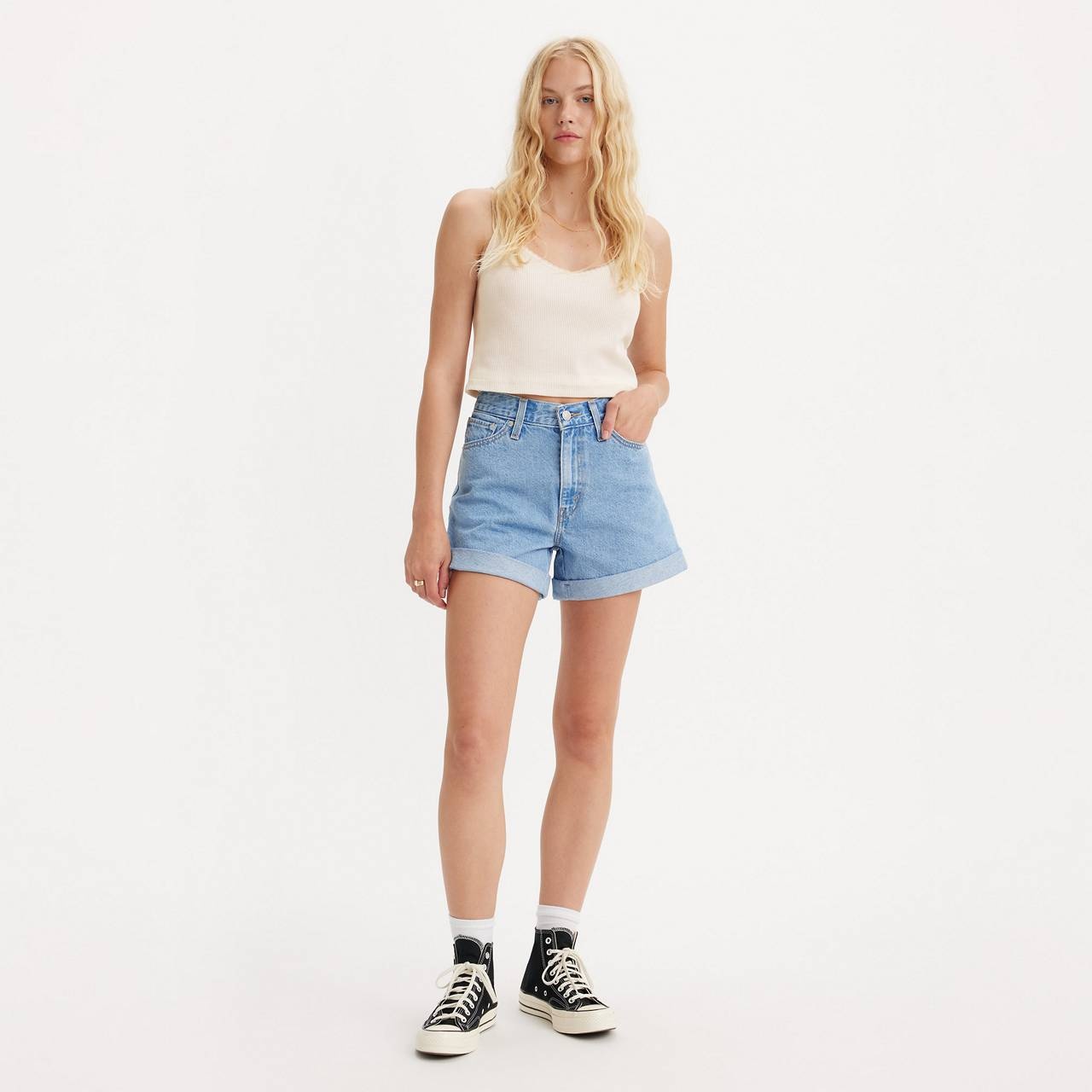 ROLLED 80S MOM WOMEN'S SHORTS - 2