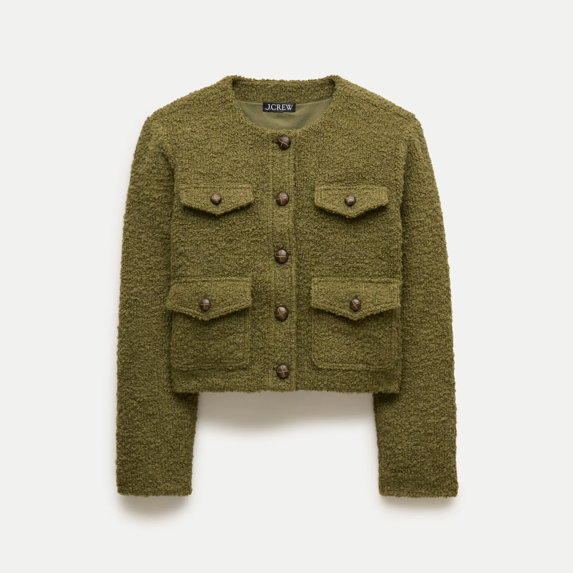 Knit jacket in bouclé wool blend - 1