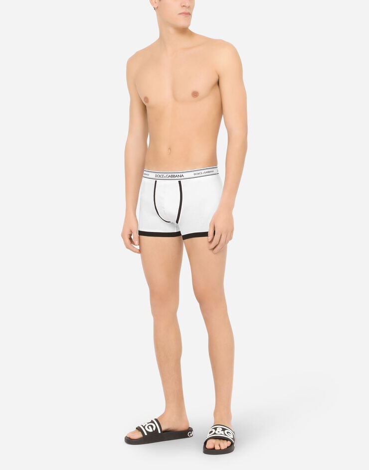 Two-pack plain and printed stretch cotton boxers - 2