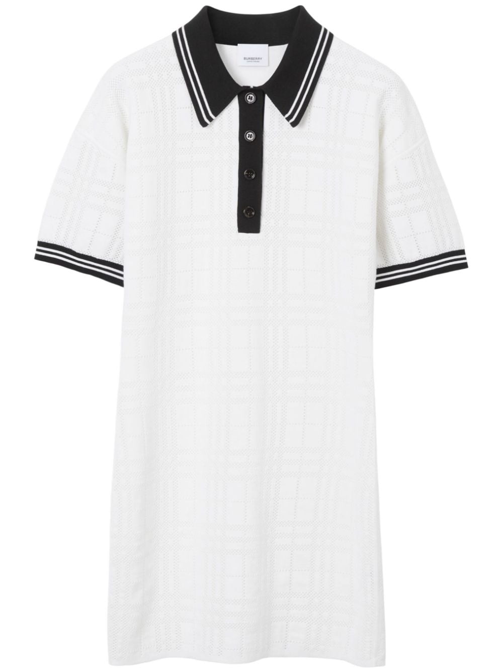 check stripe-trim polo dress - 1