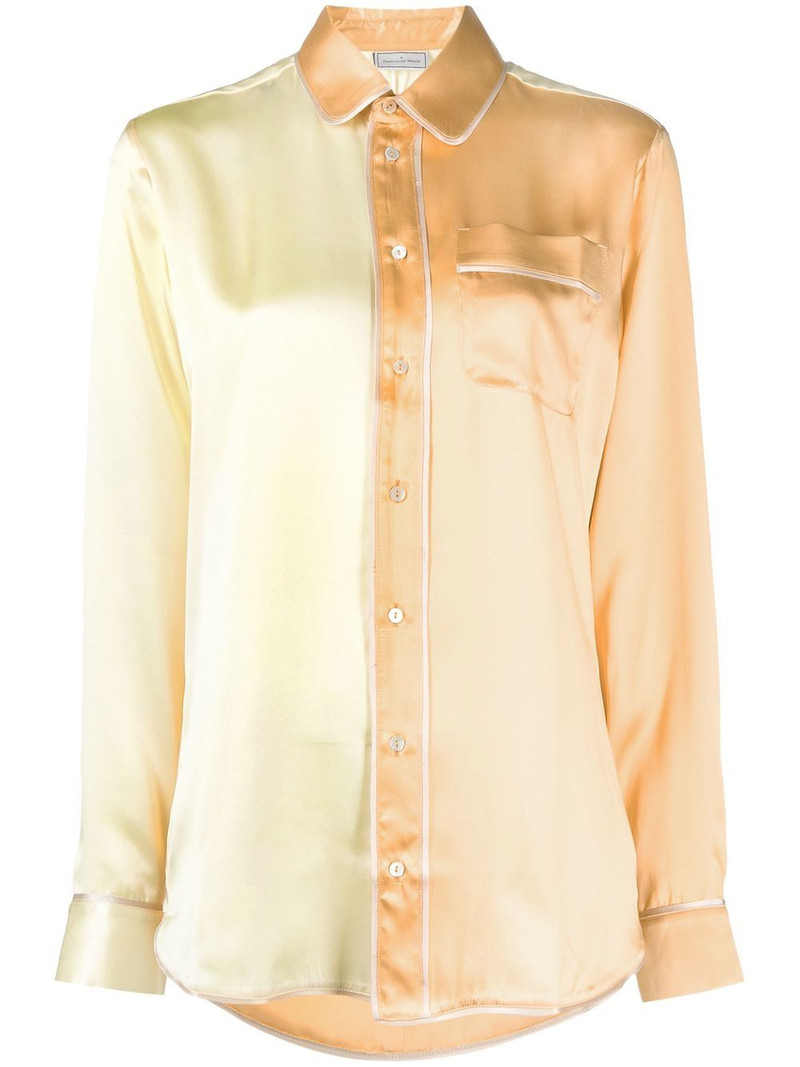 two-tone silk pyjama shirt 1