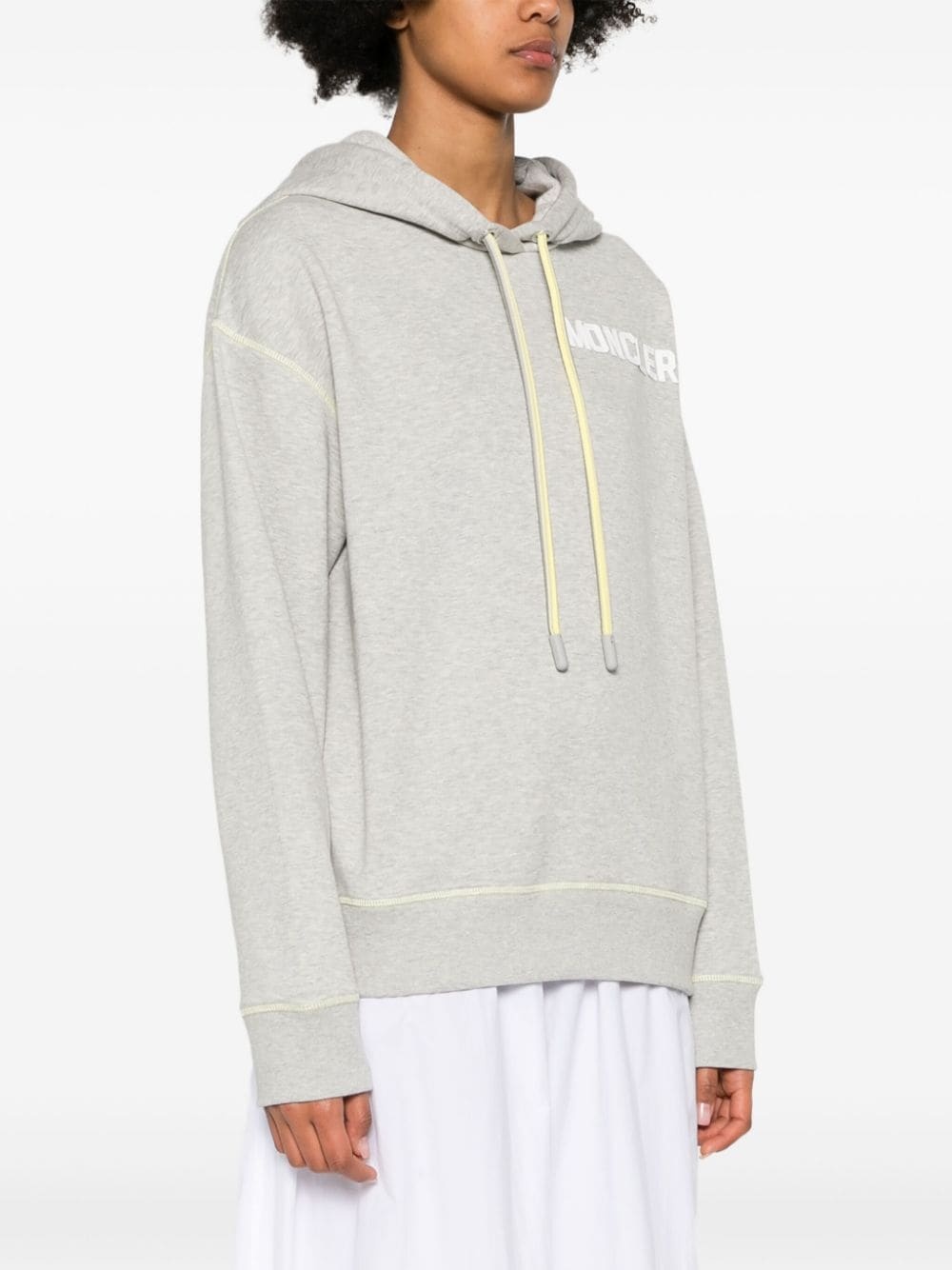 logo-embroidered cotton hoodie - 3