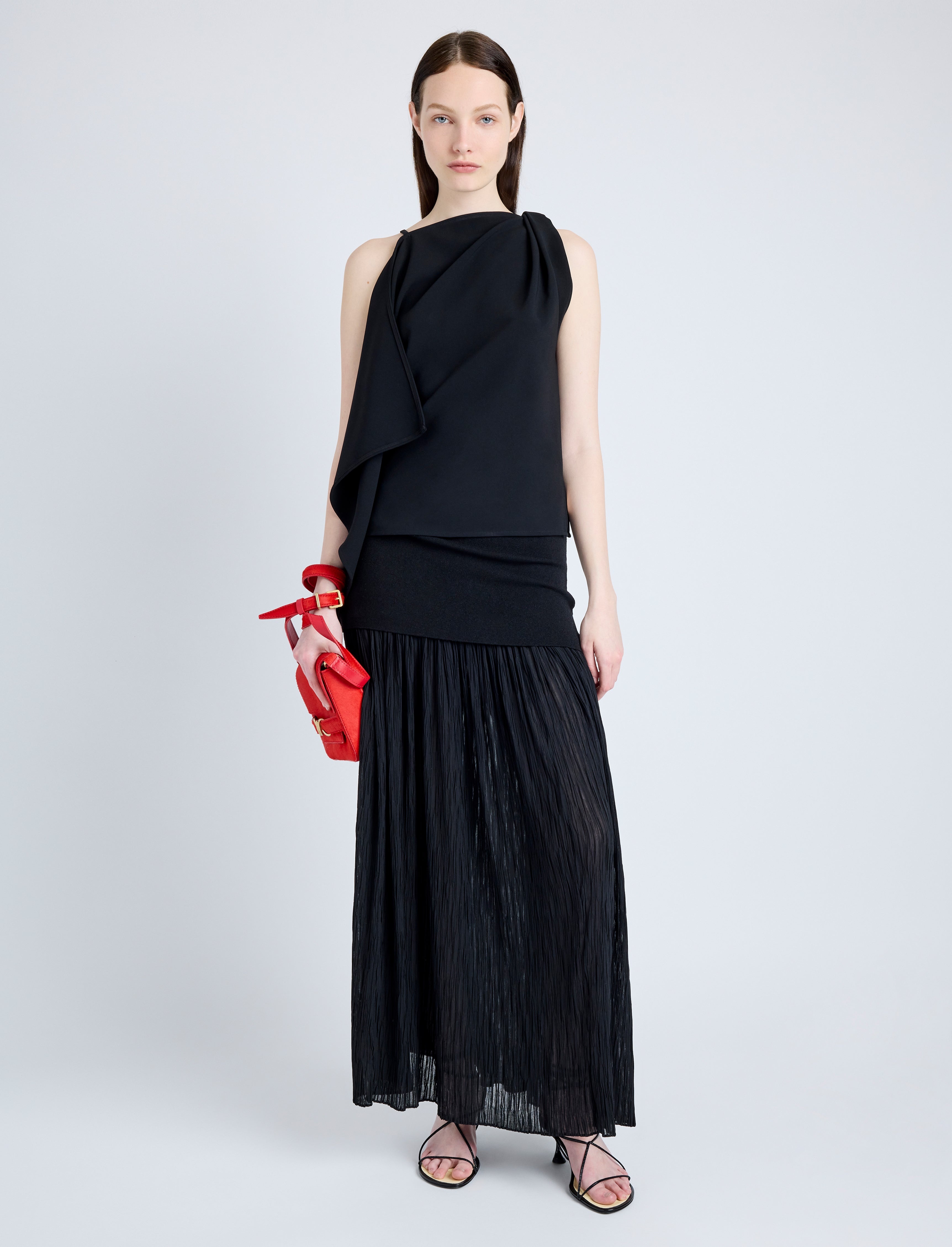 Paige Skirt in Pleated Crepe Chiffon - 2
