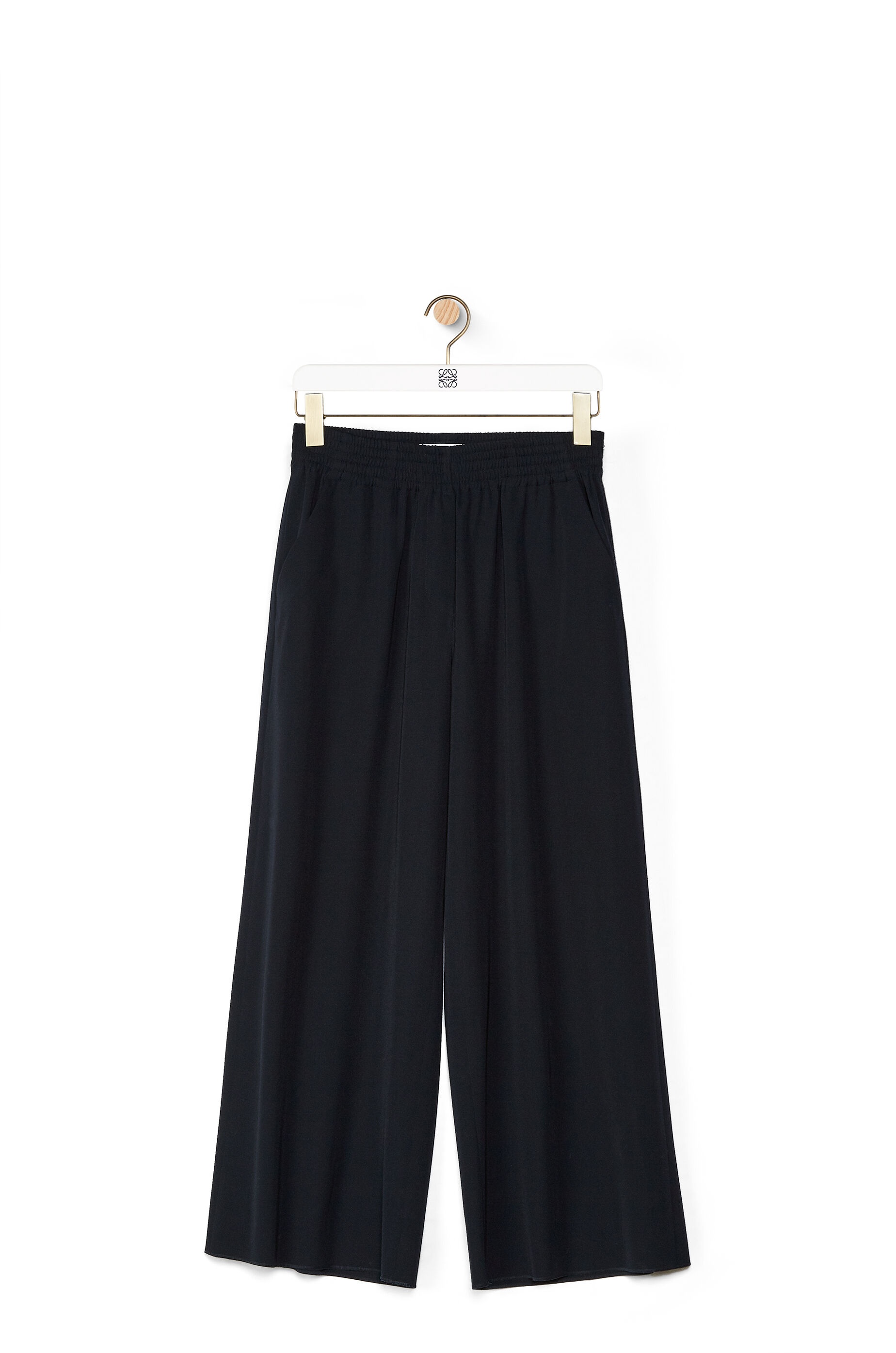 Cropped elasticated waist trousers in wool - 1