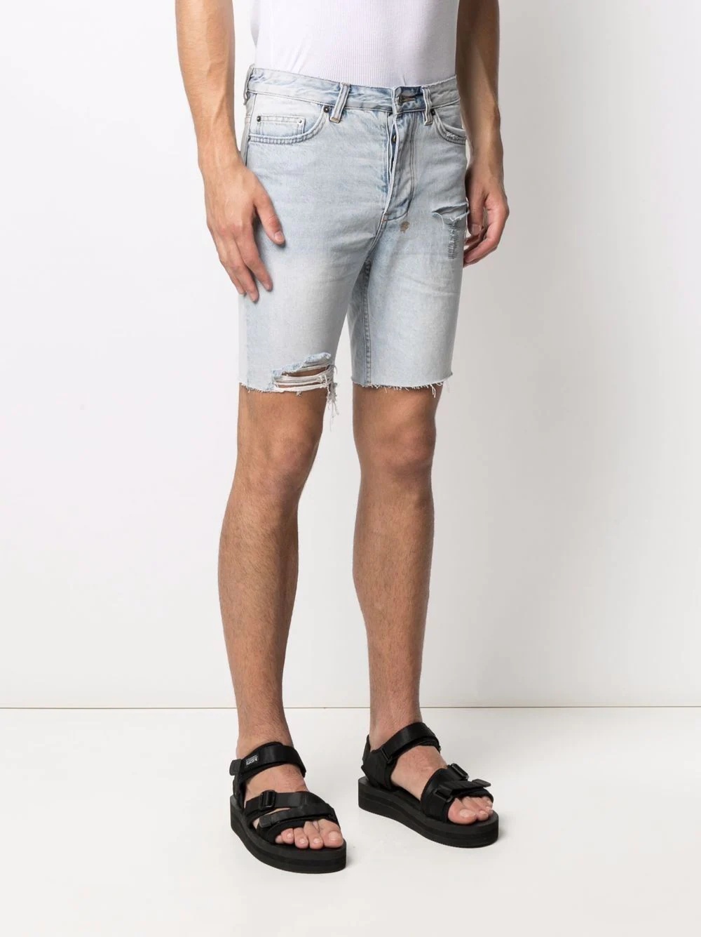 slim-fit denim shorts - 3