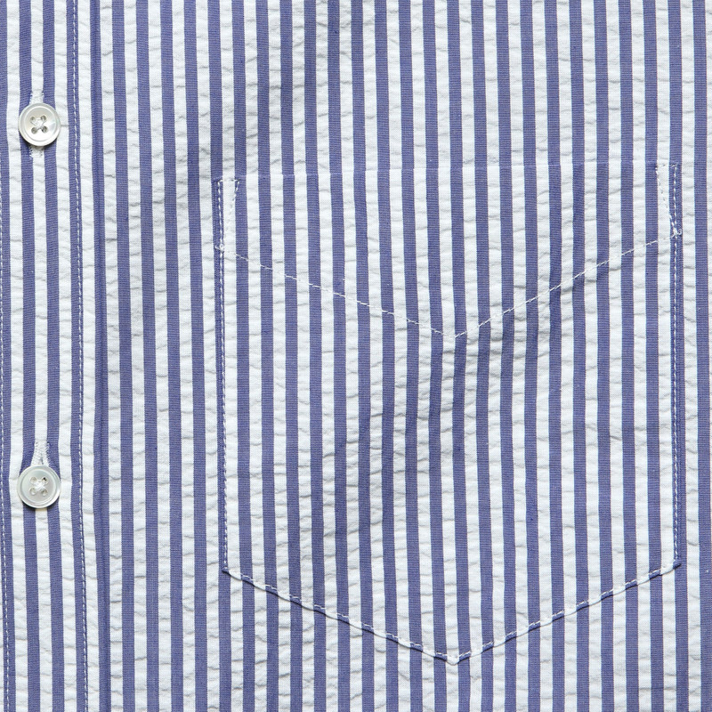 Pacifico Seersucker Shirt - Blue Stripe 3