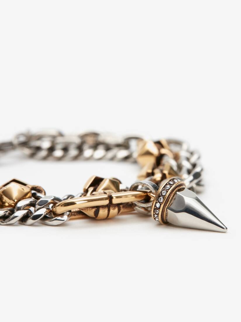 Women's Punk Stud Bracelet in Antique Silver - 2