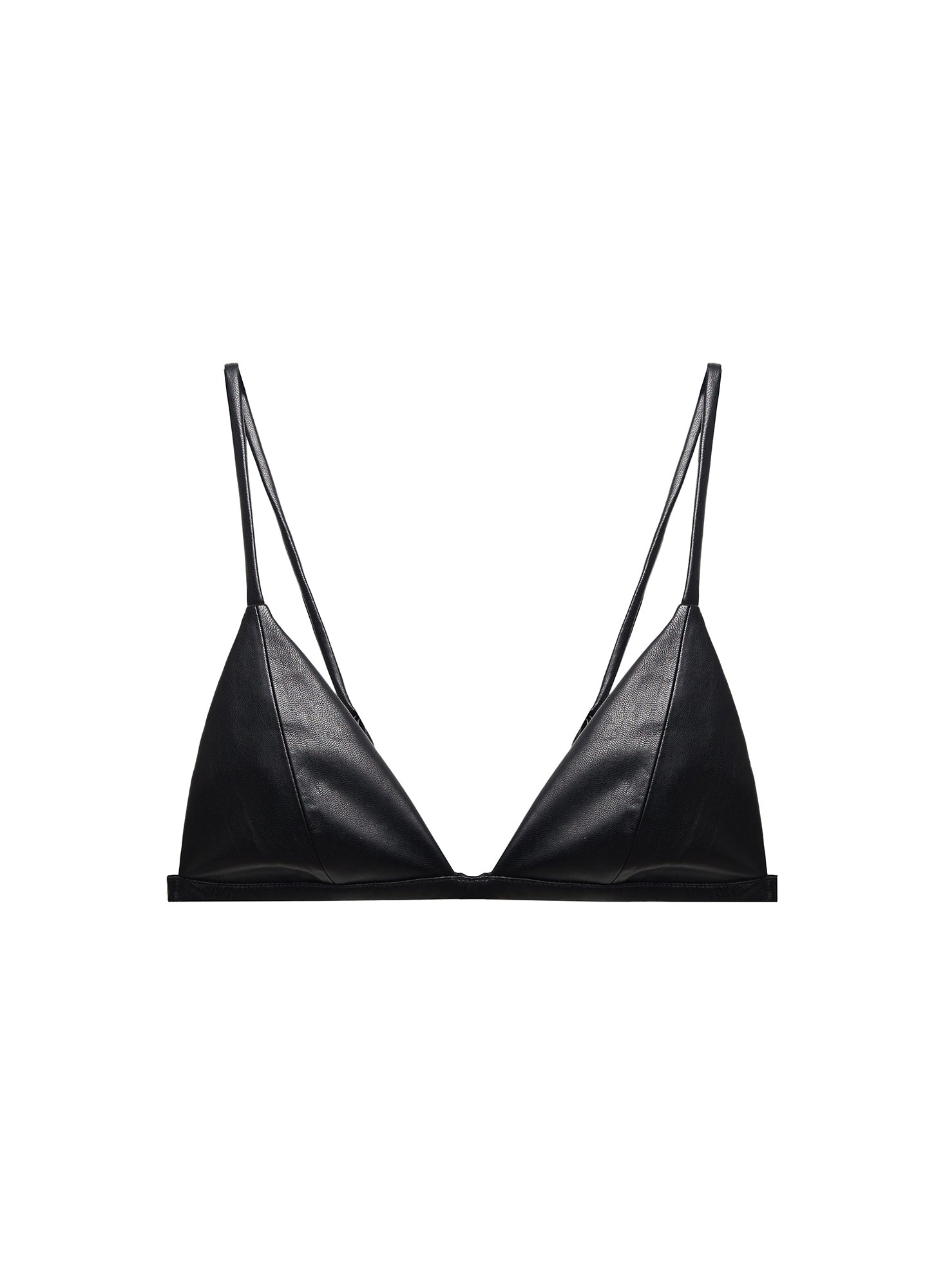 Vegan Leather Triangle Bra - 1
