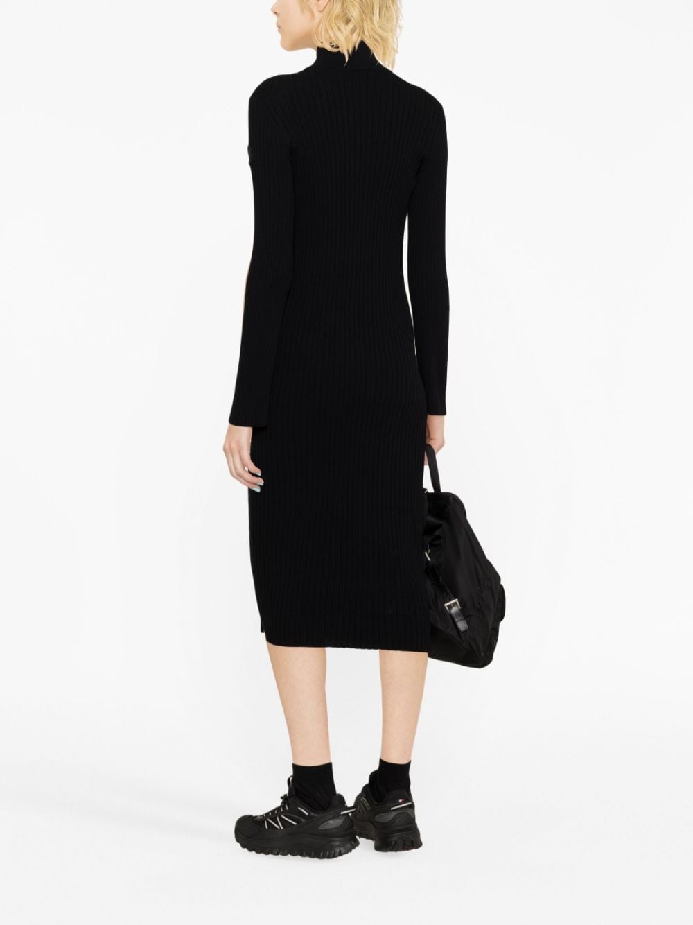 zip-up crêpe midi dress - 3