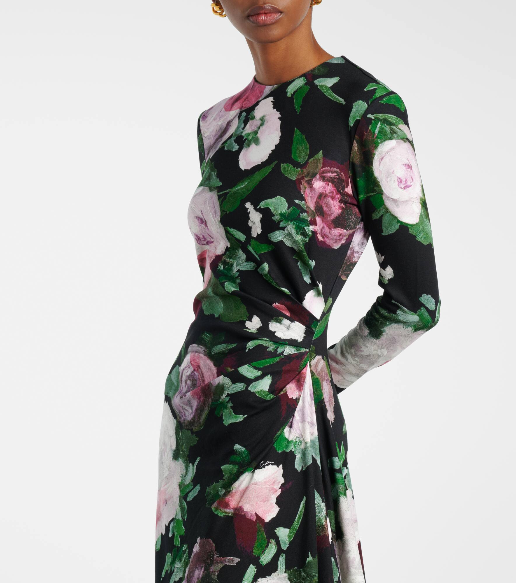 Draped floral midi dress - 5