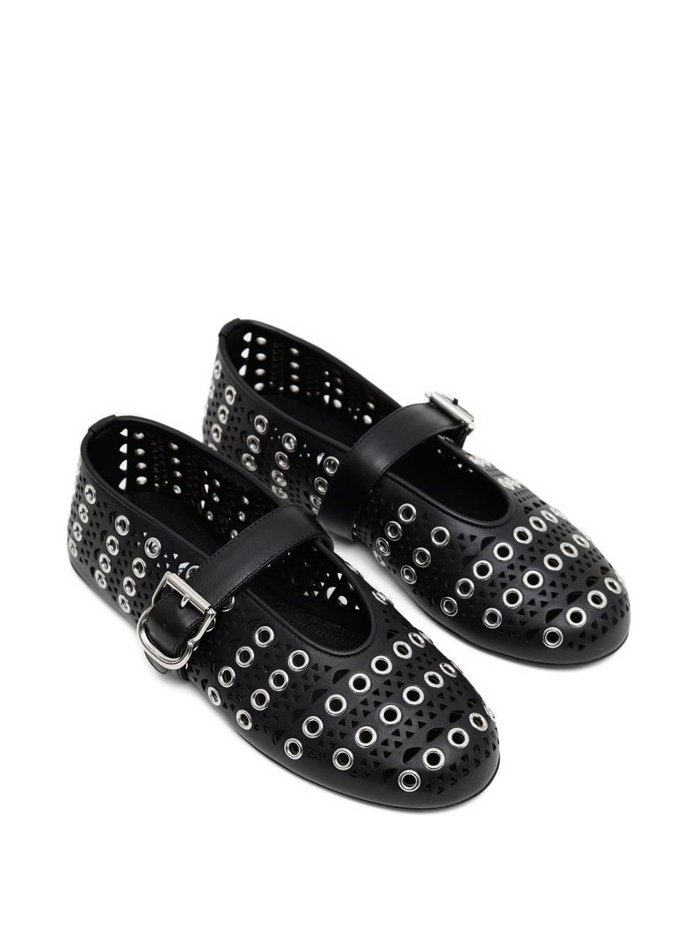eyelet-embellished ballet flats - 2