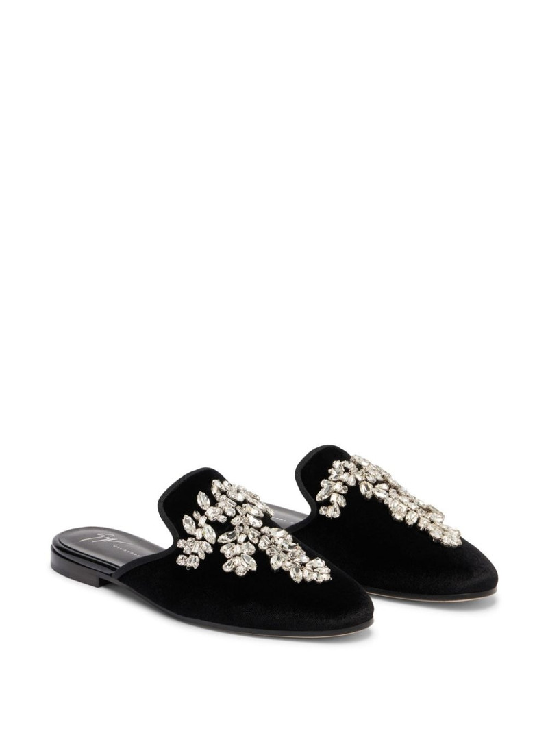 Giuseppe Zanotti Elsa crystal velvet mules outlook