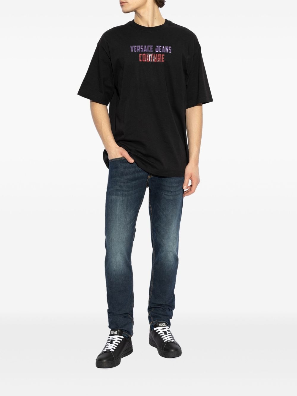 logo-print trainers - 5