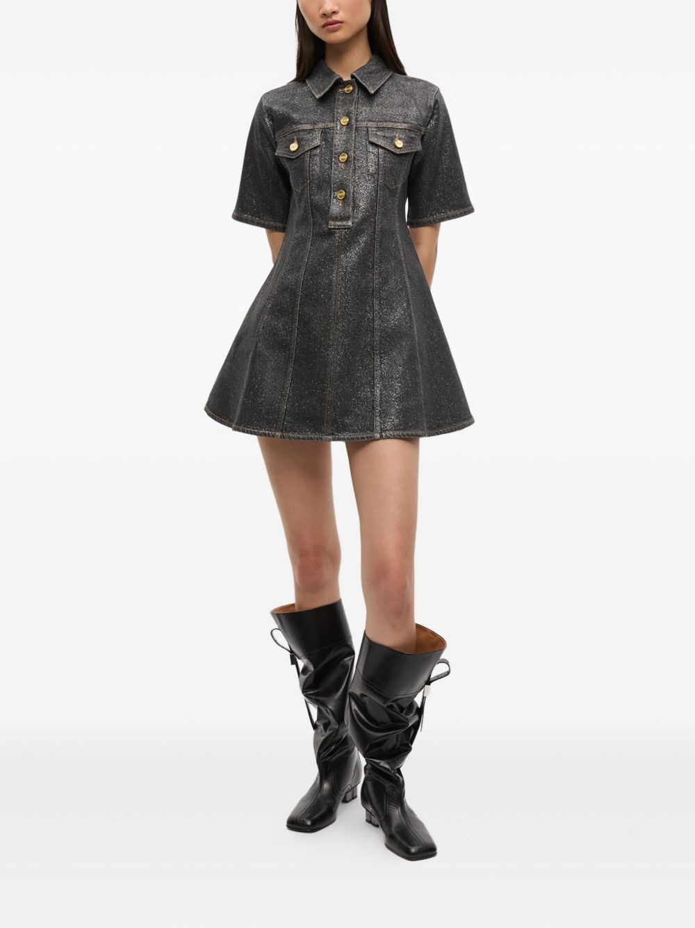 denim mini dress - 2