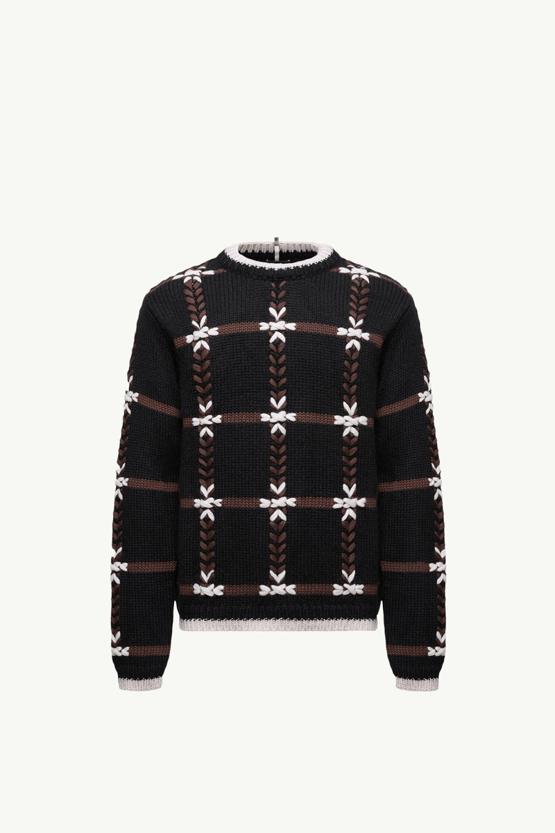 Embroidered Wool Blend Sweater 1