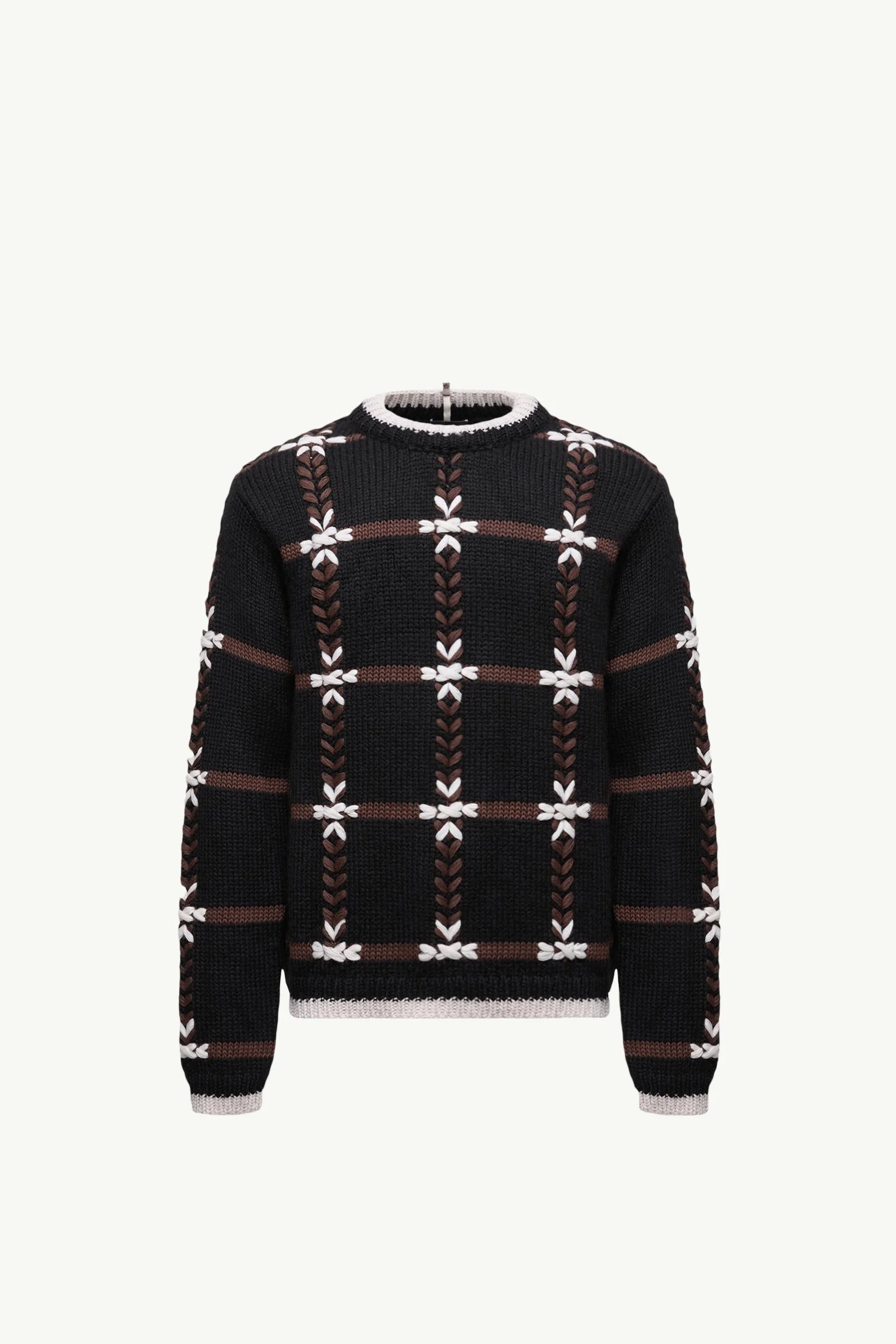 Embroidered Wool Blend Sweater - 1