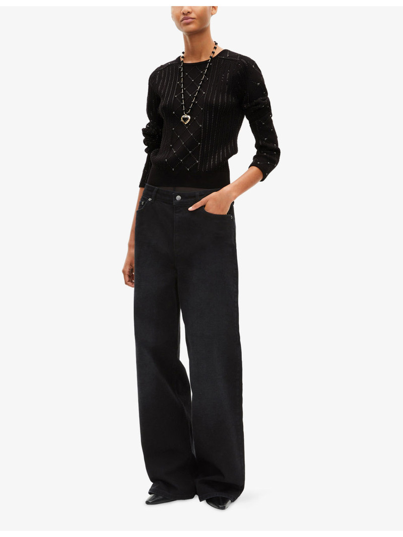 The Kooples Stud-Embellished Long-Sleeve Knitted Jumper outlook