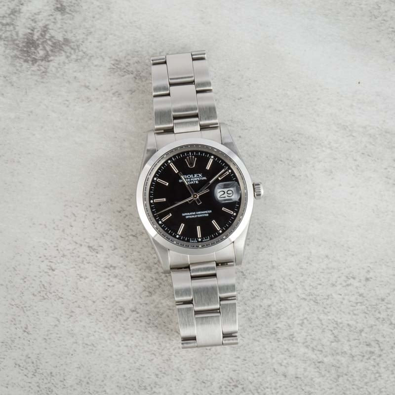 Rolex Date 15000 Stainless Steel Black Dial - 6