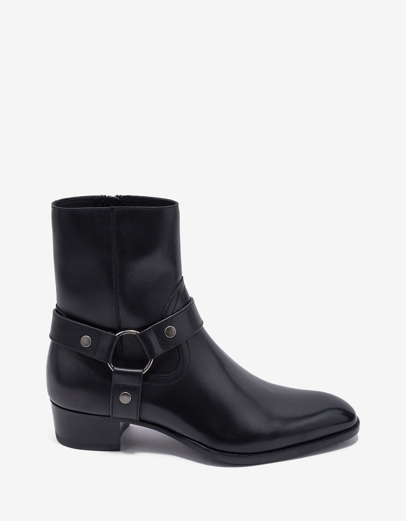 SAINT LAURENT Saint Laurent Black Wyatt 40 Harness Boots outlook