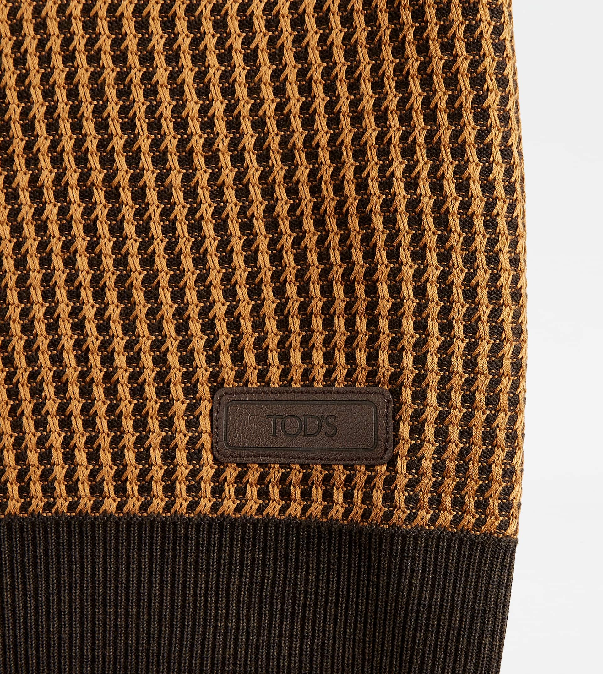 POLO SHIRT IN SILK BLEND KNIT - BROWN, BEIGE - 4