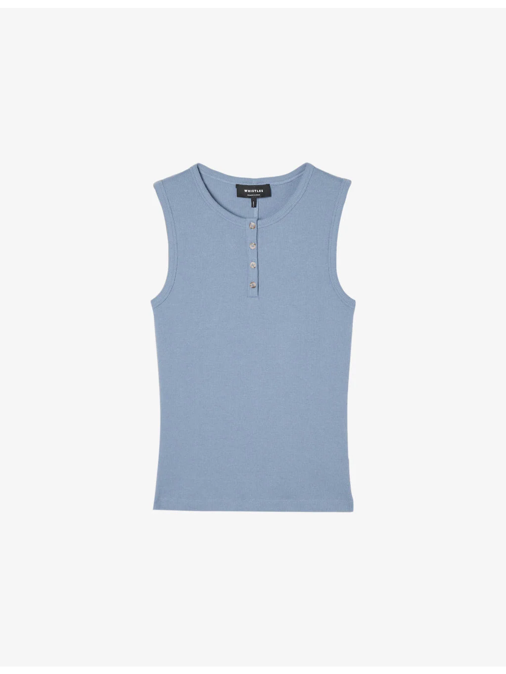 Henley Button-Front Stretch-Cotton Tank Top - 1