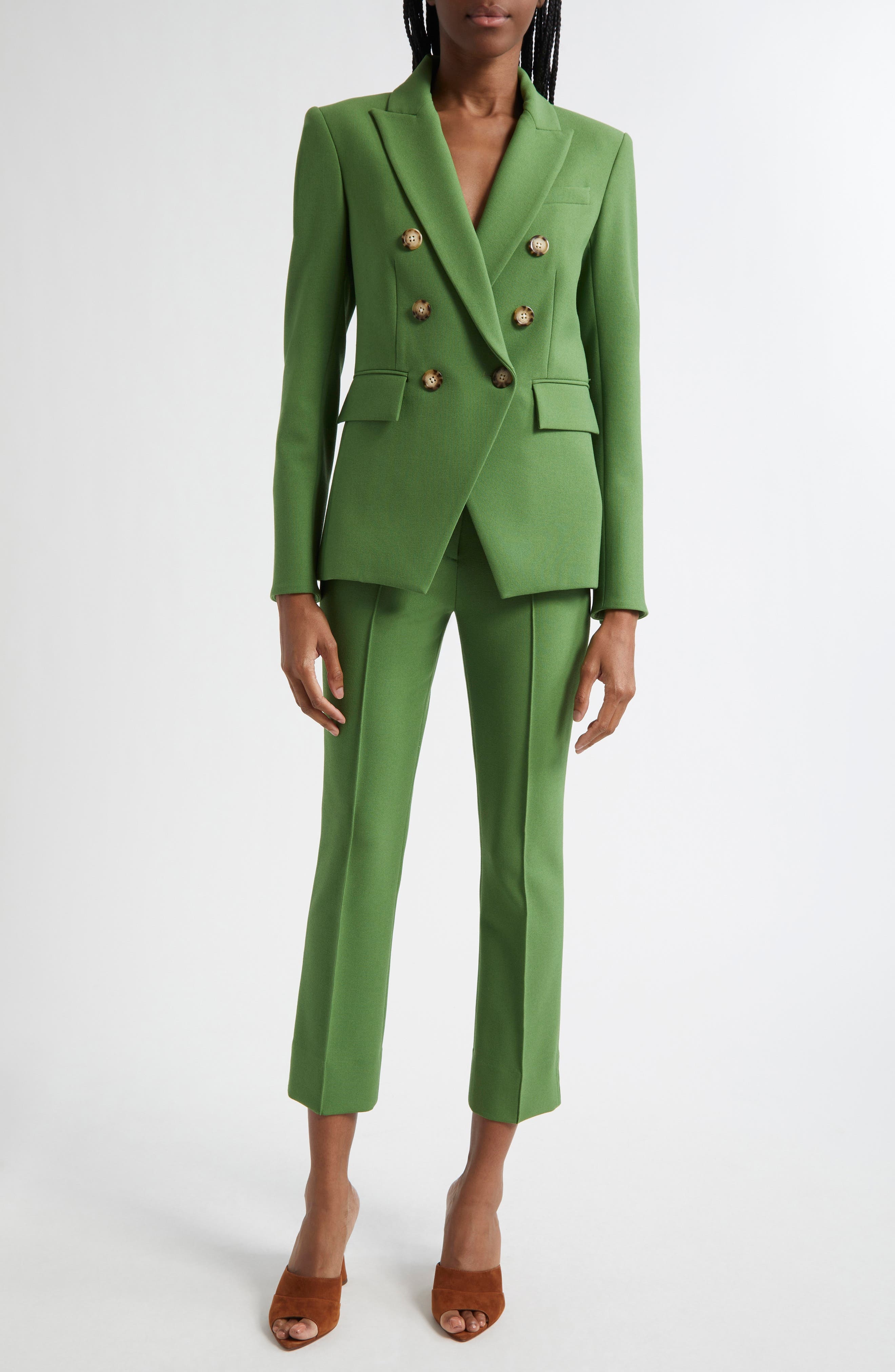 Veronica Beard Kean Clean Waist Pintuck Pleat Crop Pants in Lemongrass at Nordstrom - 2