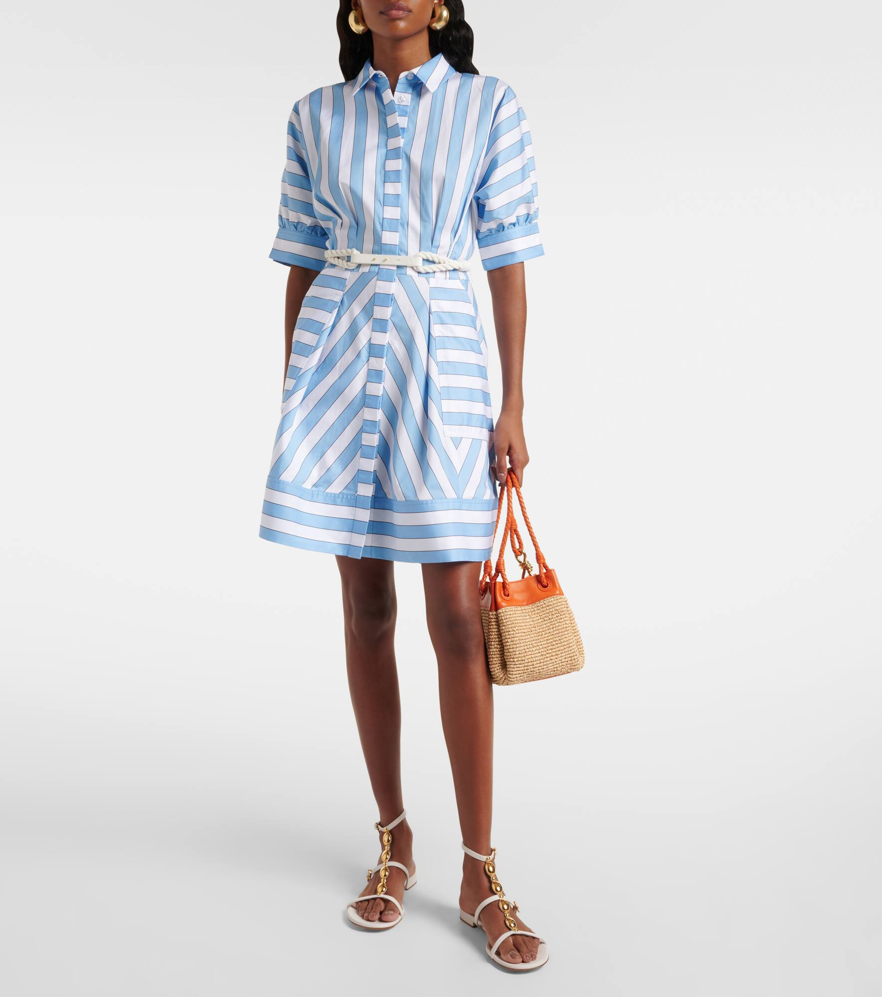 Nilah striped cotton minidress - 2