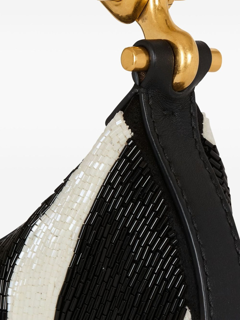 zebra-striped beaded shoulder bag 4