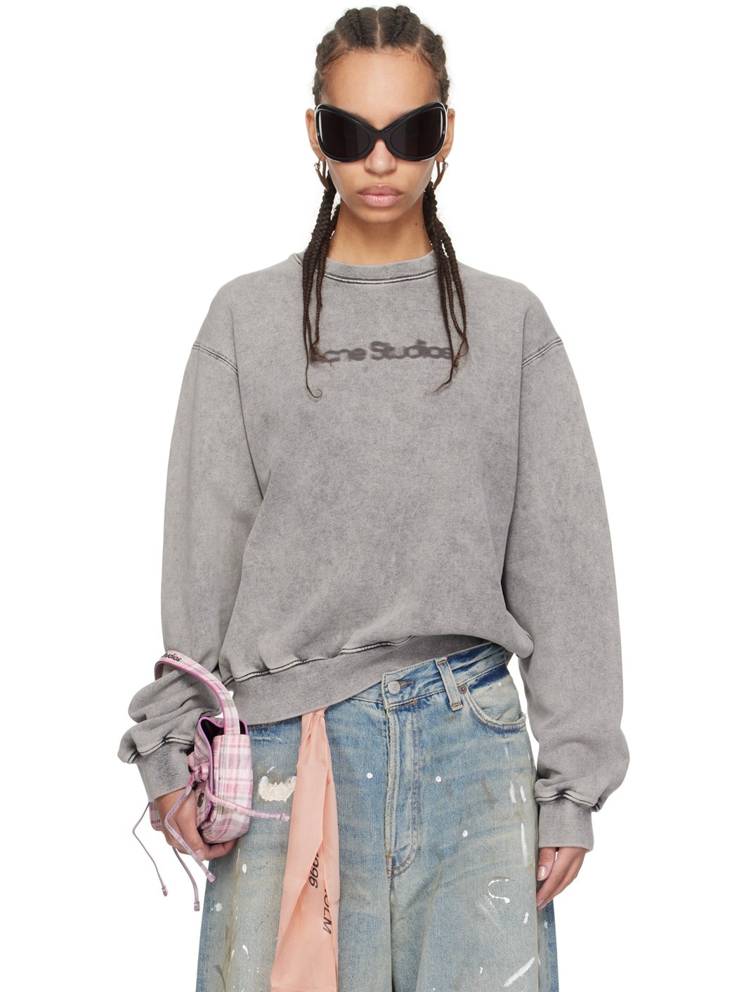 Gray Blurred Sweatshirt - 1