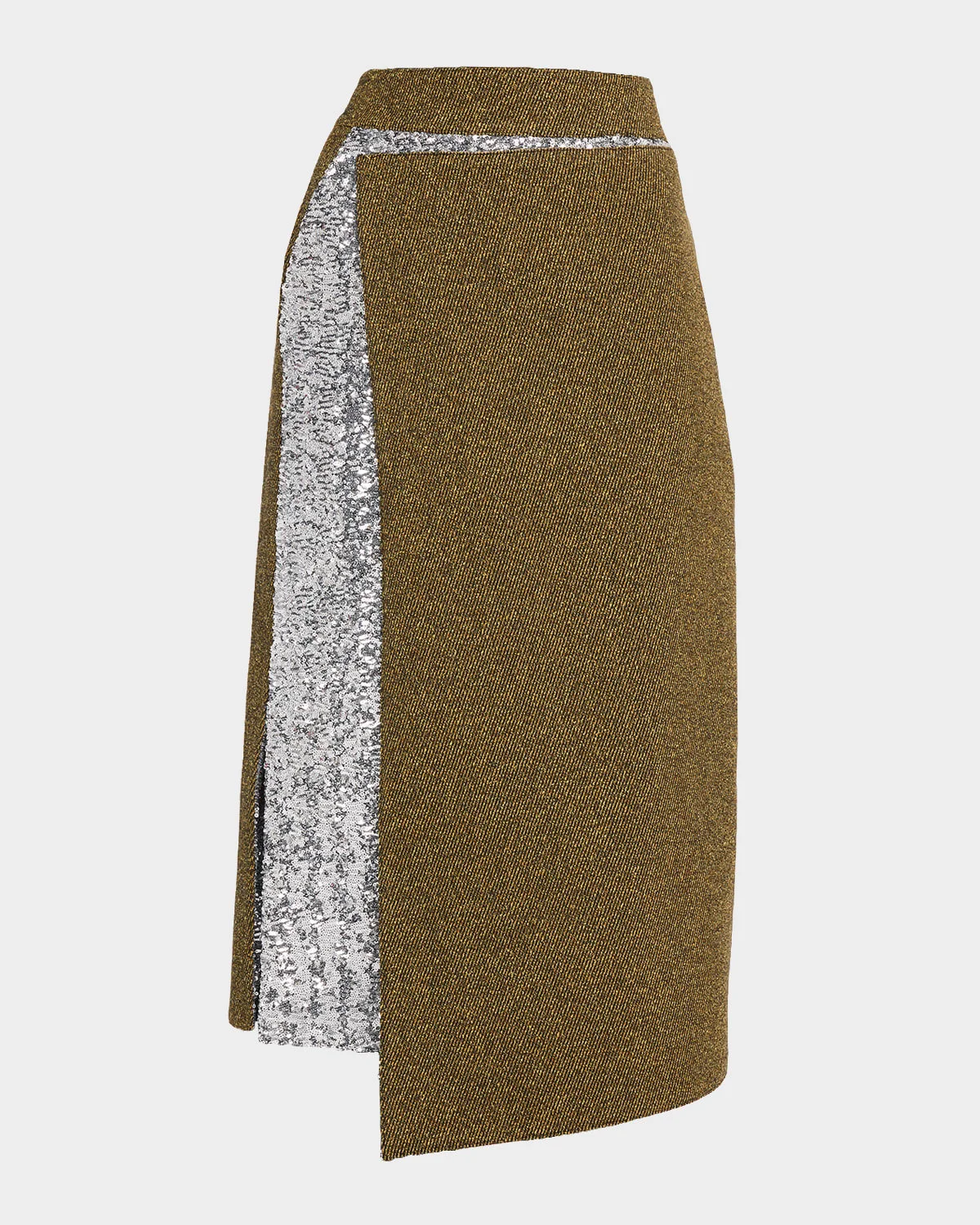 Sequined Tweed Combo Midi Skirt - 1