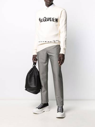 Alexander McQueen Graffiti intarsia-knit jumper outlook