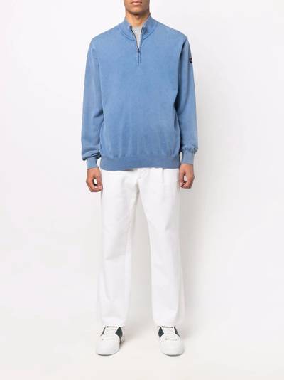 Paul & Shark logo-patch funnel neck jumper outlook