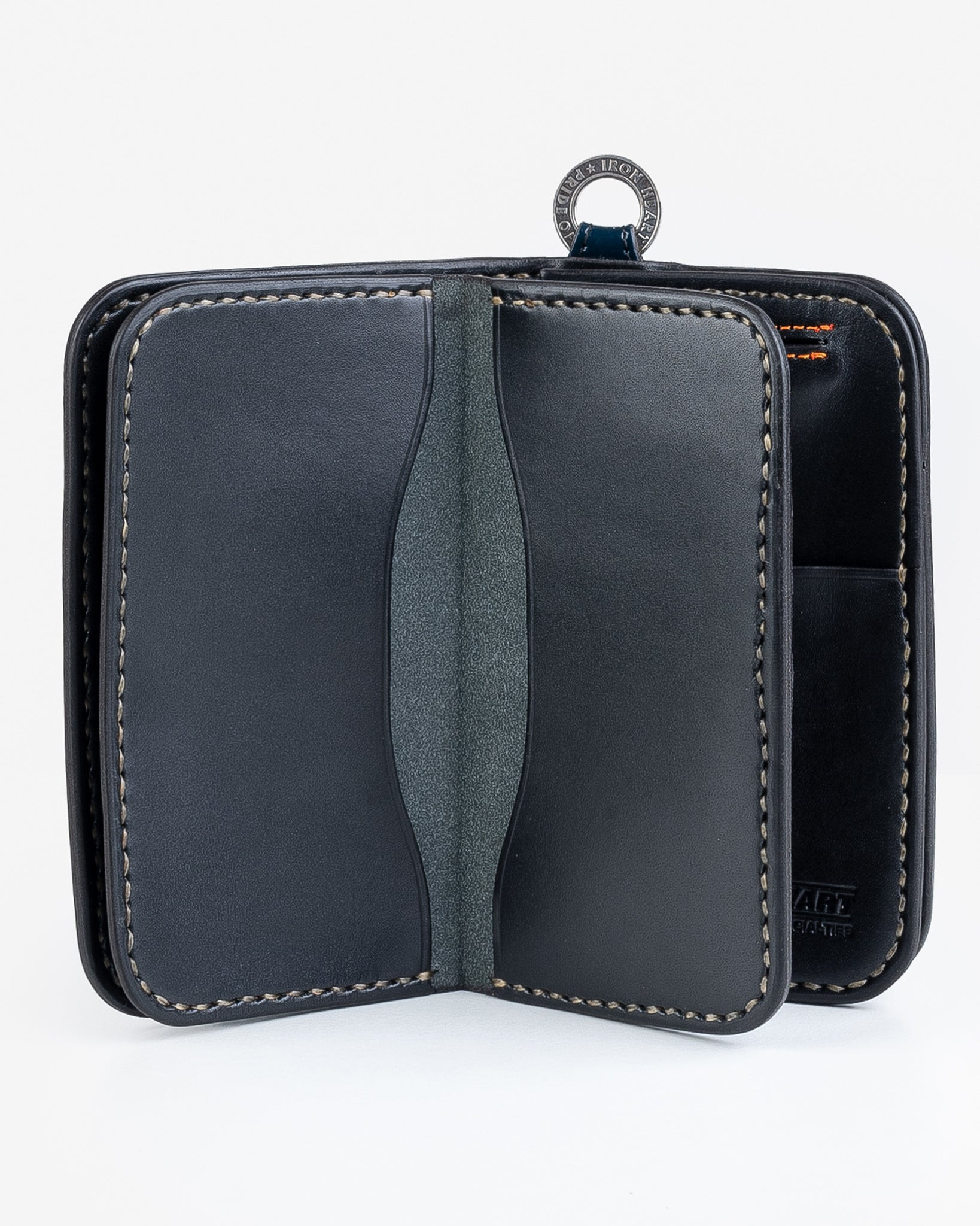IHG-02-NAV Medium Shell Cordovan Wallet - Navy - 3