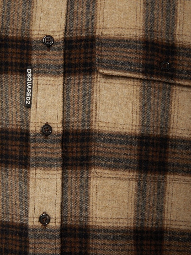 Canadian plaid wool blend shirt - 5