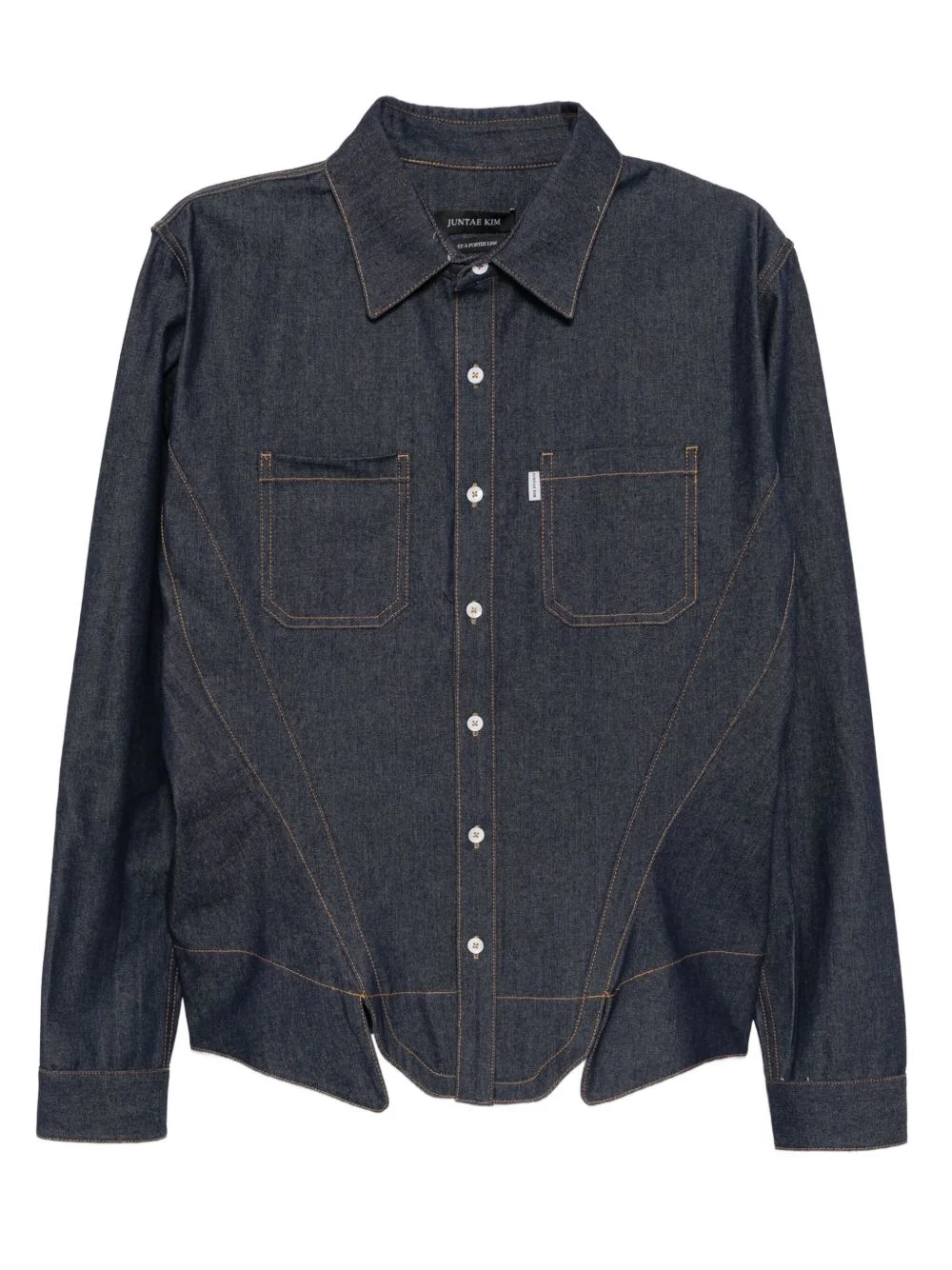 corset-style denim shirt - 1